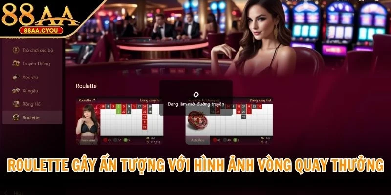 Roulette gây ấn tượng với hình ảnh vòng quay thưởng đặc trưng