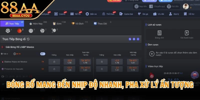 Bóng rổ mang đến nhịp độ nhanh, pha xử lý ấn tượng và cảm giác cạnh tranh cao